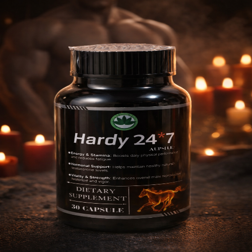 Hardy 24*7 Ayurvedic Male Vitality & Stamina Capsules | Energy, Testosterone Support & Performance Booster (30 Capsules)