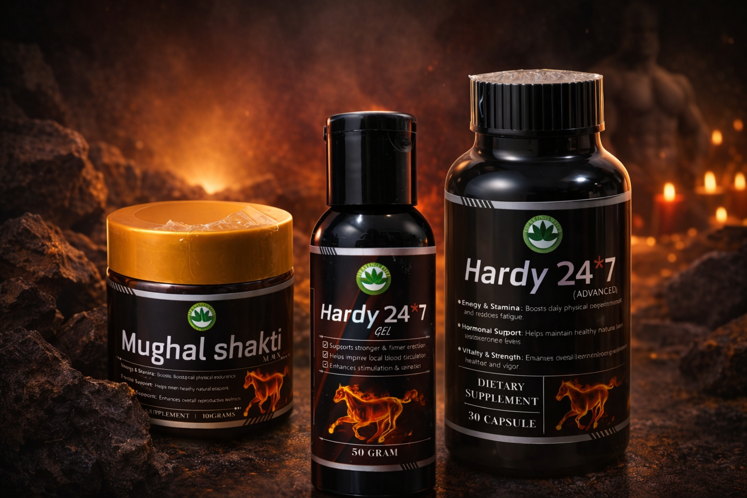 Hardy 24*7 Power Combo Pack | Capsule + Herbal Gel + Ayurvedic Majun for Energy, Stamina & Vitality